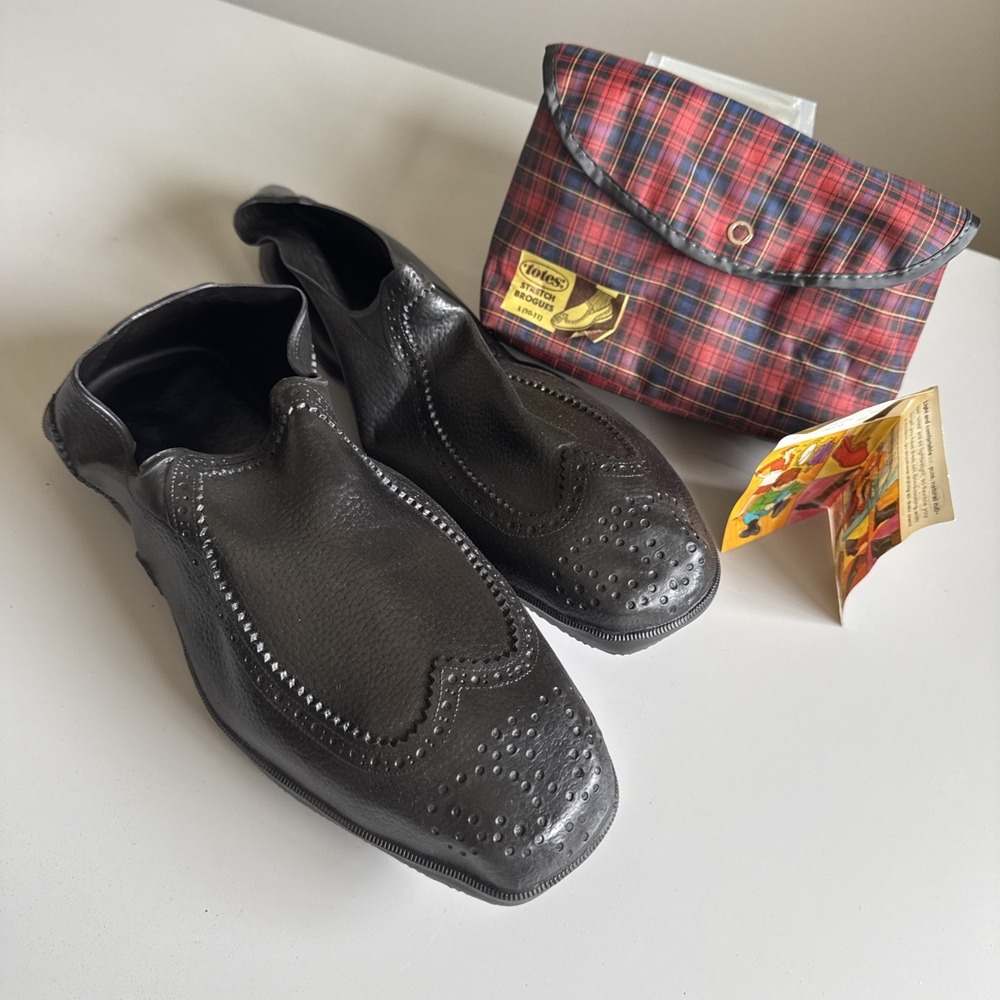 Vintage Totes Stretch Brogues Original Mens Rubber Shoe Cover Black Large 10-11